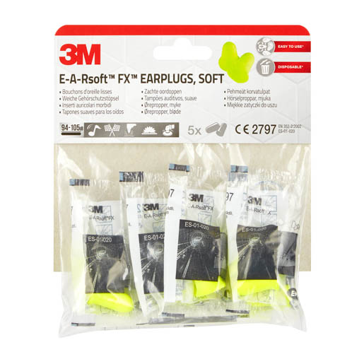 3M Gehörschutzstöpsel E-A-Rsoft FX weich (1PCK=5 Paar) #EARFX-5